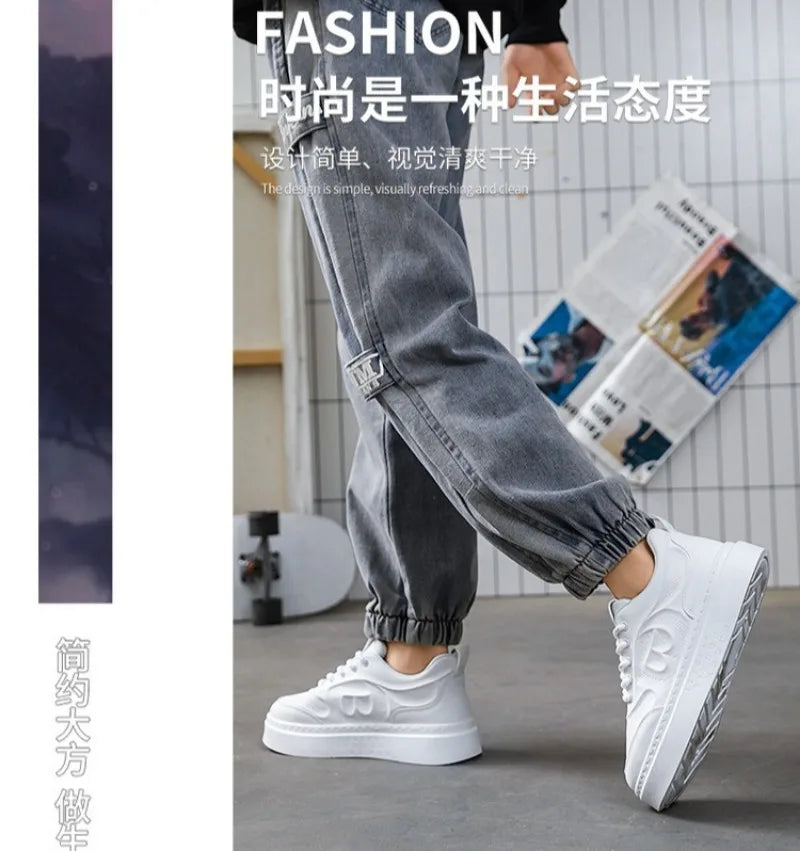 Tenis Para Hombre 2025, zapatos deportivos informales Para Hombre, tendencia Primavera Verano, zapatos planos bajos de cuero, calzado para caminar para Hombre, versátil Plus