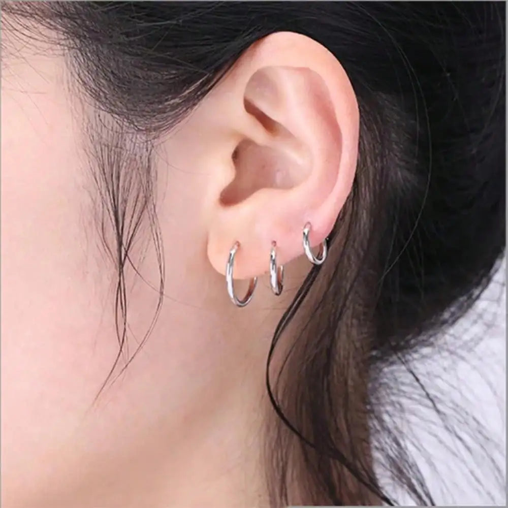 Juego de 5 pares de pendientes de acero inoxidable con circonita cúbica simples y a la moda para mujer, regalo para el día de la madre