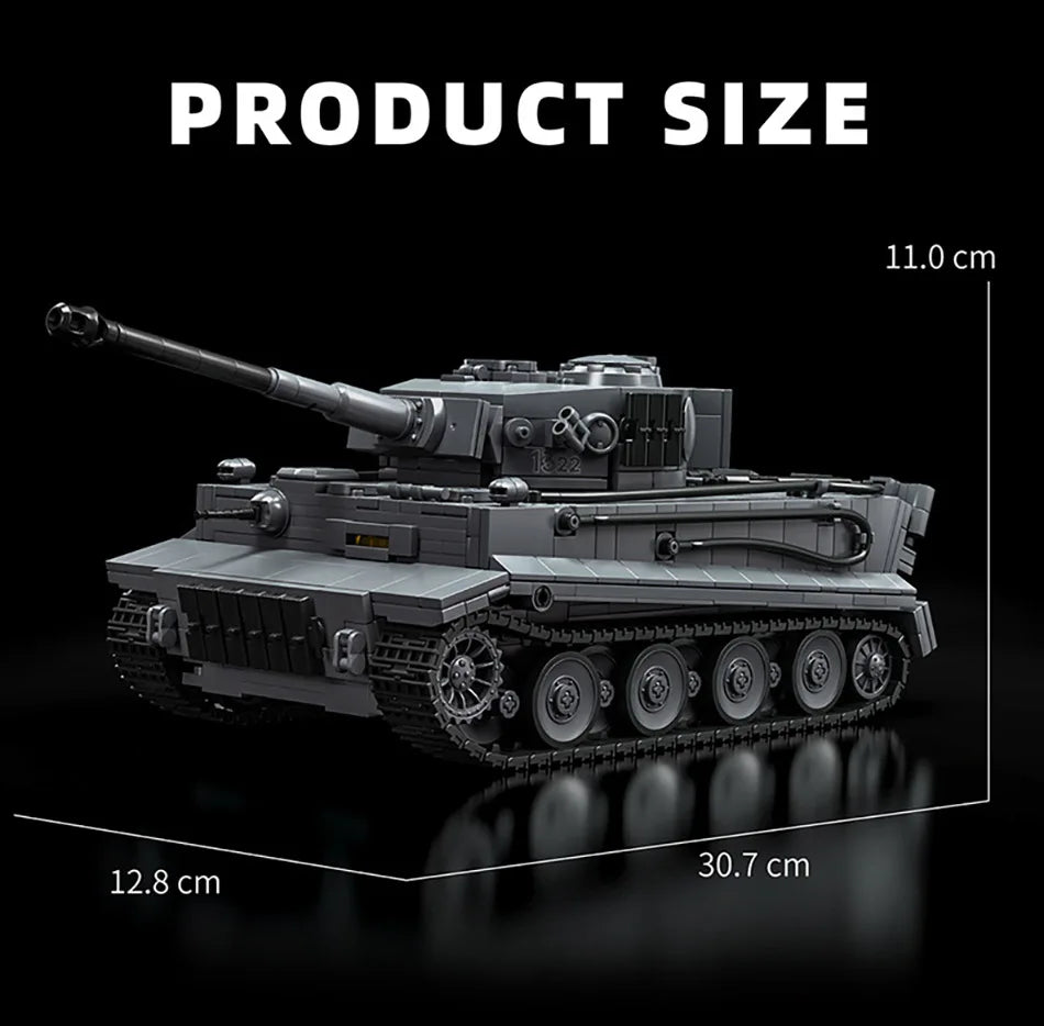 WW2 militar 1/28 escala Franz Staudegger Tiger tanque pesado conjunto de bloques de construcción guerra mundo 2 tanques de tigre modelo juguetes para niños regalos