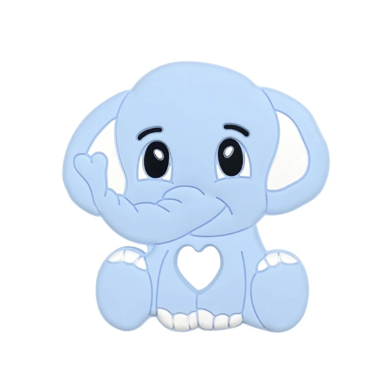1pca-mordedor de silicona con forma de elefante para bebé, cuentas para roedores, juguetes para la dentición, productos masticables con forma de Animal para bebé, regalo de lactancia