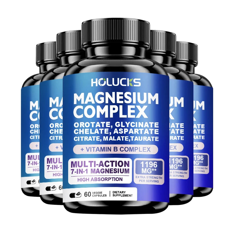 Cápsulas de Complejo de Magnesio, Favorecen la Energía, la Fortaleza Ósea, un Sueño Profundo y Reparador, la Salud Cerebral y el Alivio de la Ansiedad