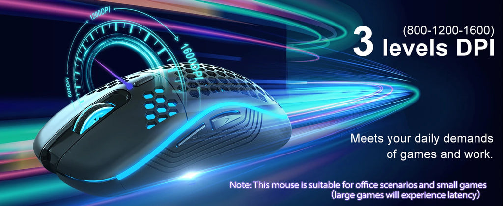 Ratón inalámbrico ligero con diseño de panal de abeja, Mouse recargable con retroiluminación RGB, receptor USB, DPI ajustable, 2,4G