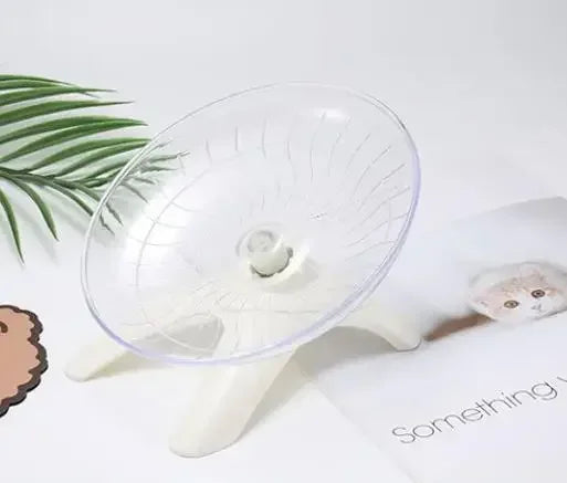 Rueda para correr para hámster, platillo volador silencioso, rueda de eje de acero, juguetes de disco para correr, jaula, accesorios para hámster de animales pequeños
