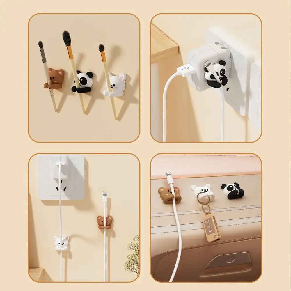 Clip para Cables Autoadhesivo con Diseño de Animal Bonito, Organizador de Escritorio, Enrollador de Cables, Clip para Ratón