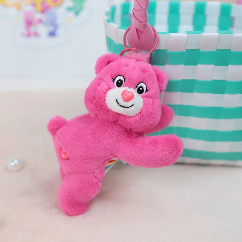 Care Bears Lindo Colgante de Peluche de Dibujos Animados, Oso Acostado, Juguete de Peluche, Colgante para Bolso, Correa para Teléfono, Regalo de Cumpleaños, Accesorio para Llavero