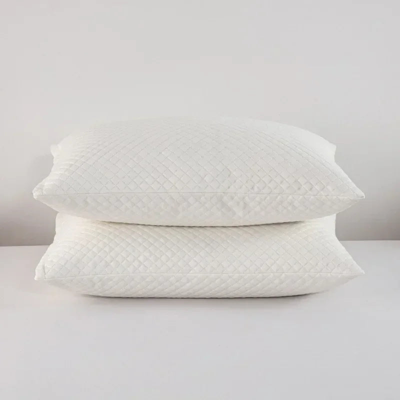 Funda de almohada de fibra de bambú, capa de aire de fibra sándwich con almohada impermeable de algodón, funda protectora para el hogar, lavable a máquina