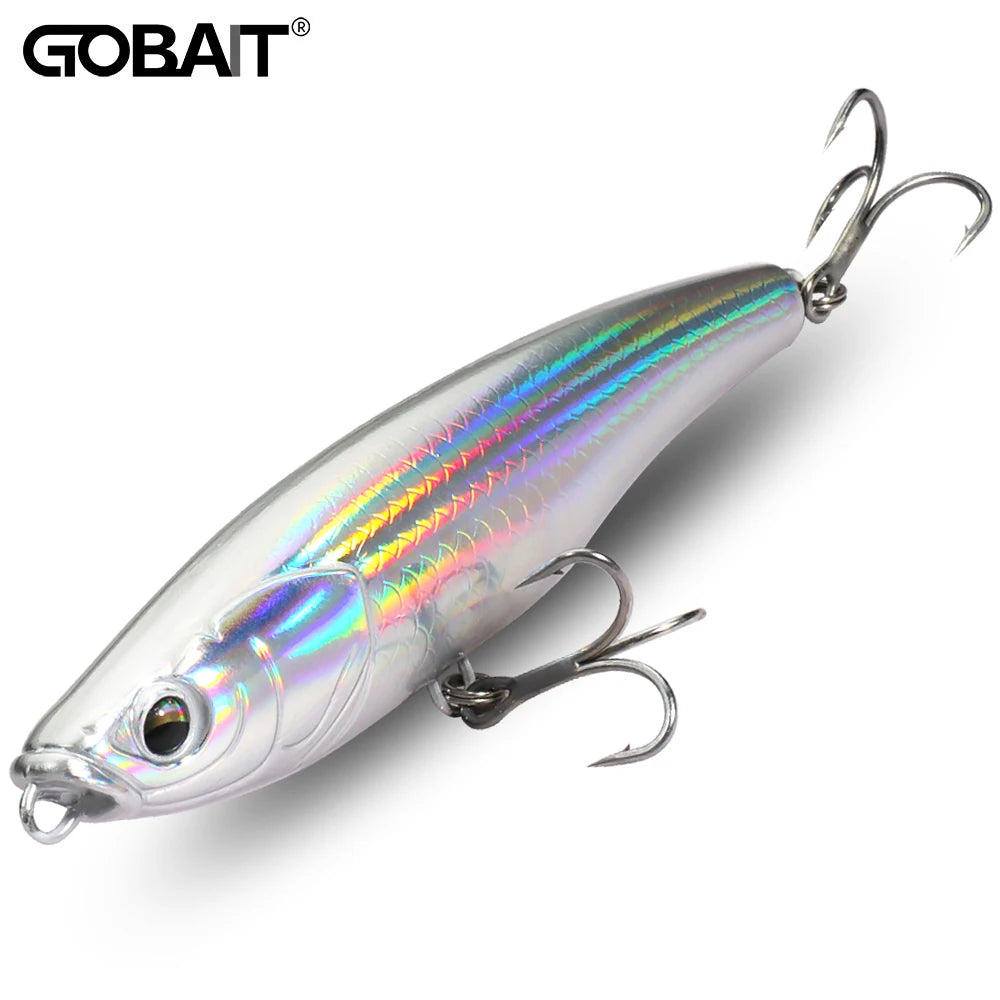 Señuelo tipo lápiz que se hunde, 53g, 10,5 cm, anzuelo Popper para agua salada, Swimbait, Pesca de fundición larga, Wobbler, Pesca en el mar, Crankbait Gear, cebo de silicona