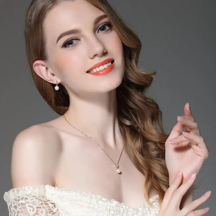 Pendientes colgantes para mujer, joyería fina con perlas, joyería de plata de ley 925, regalo para el día de la madre SCE006
