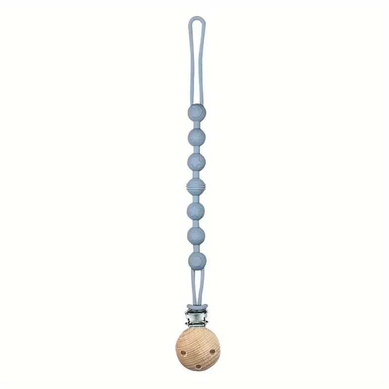 Clips para Chupetes de Bebé, Cadena de Silicona Integrada para Chupetes, Mordedor, Juguetes para la Dentición, Clip para Chupetes, Cadena con Clip, Regalo para Bebé