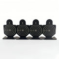 Paquete de 4 objetivos de tiro de metal reutilizables de 2,36 x 1,57 pulgadas: objetivos Bullseye y silueta para práctica de tiro (uso en interiores/exteriores)