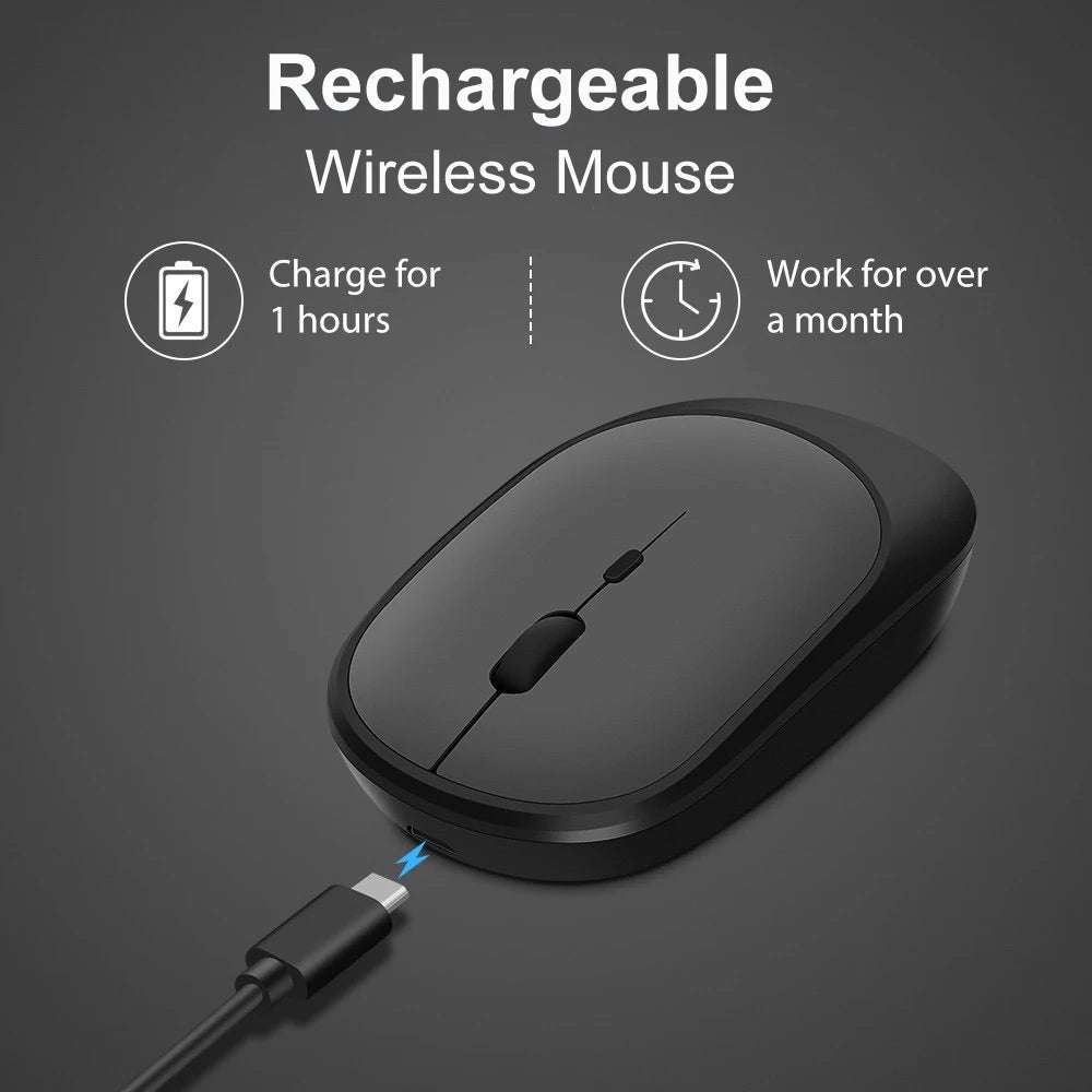Ratón inalámbrico recargable para jugadores, modos duales, compatible con Bluetooth, 2,4G, para ordenador portátil, tableta, PC, Macbook