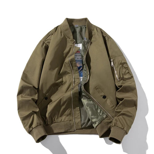 Chaqueta Bomber para hombre y mujer, chaqueta de piloto lisa de otoño e invierno, abrigo de béisbol con capucha Vintage a la moda, cortavientos informal, rojo, rosa, Borgoña