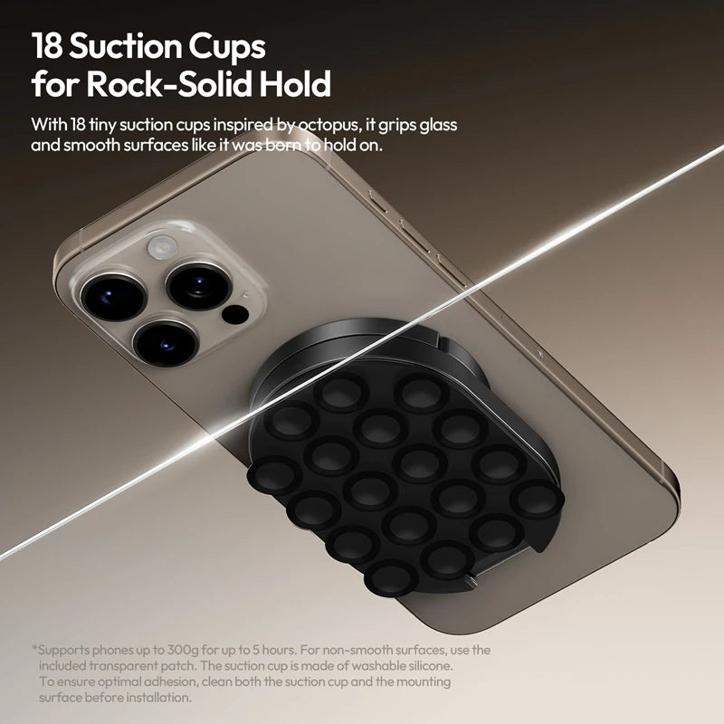 Ulanzi MA39 MagLock Ventosa Soporte de escritorio para teléfono para iPhone 17 16 15 14 con parte inferior de succión para cristal de pared