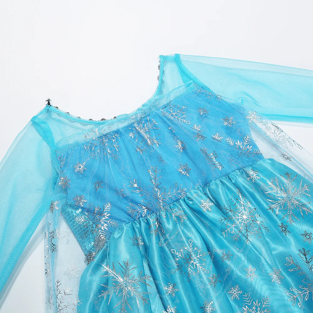 Vestido de Elsa Frozen 2026 para Niña, Disfraz de Princesa para Halloween, Fiesta de Disfraces, Disfraz de Reina de las Nieves para Niños, Vestido Infantil