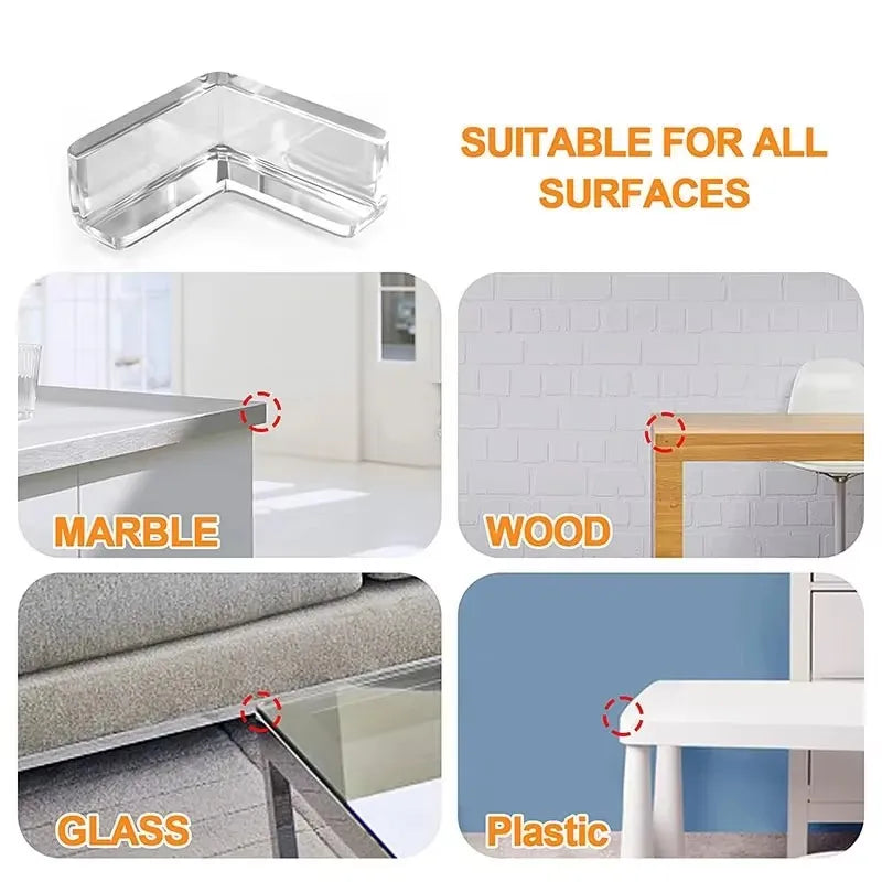 Protector de esquinas de silicona para seguridad de bebés, protector de bordes de mesa suave y transparente, anticolisión, 4/10 Uds.