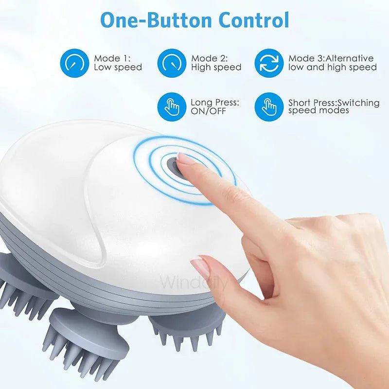 Masajeador eléctrico de cabeza para cuero cabelludo, dispositivo vibratorio para amasar, cuidado de la salud, hombro, cuello, pierna, brazo, masaje de tejido profundo, masajeador para mascotas y gatos