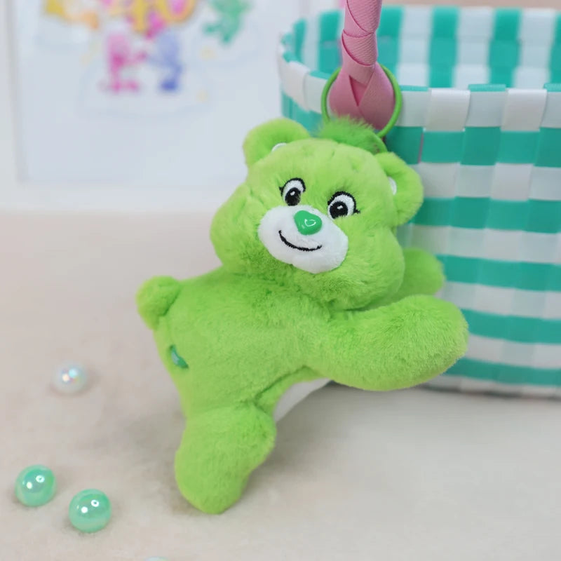 Care Bears Lindo Colgante de Peluche de Dibujos Animados, Oso Acostado, Juguete de Peluche, Colgante para Bolso, Correa para Teléfono, Regalo de Cumpleaños, Accesorio para Llavero