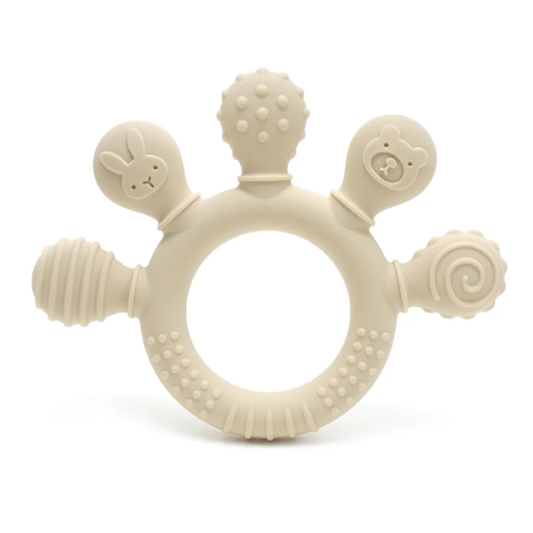 Erduo-mordedor de silicona para bebé, juguetes para la dentición y la ansiedad, 0 a 12 meses, cuentas para masticar, chupete sensorial para aliviar las encías