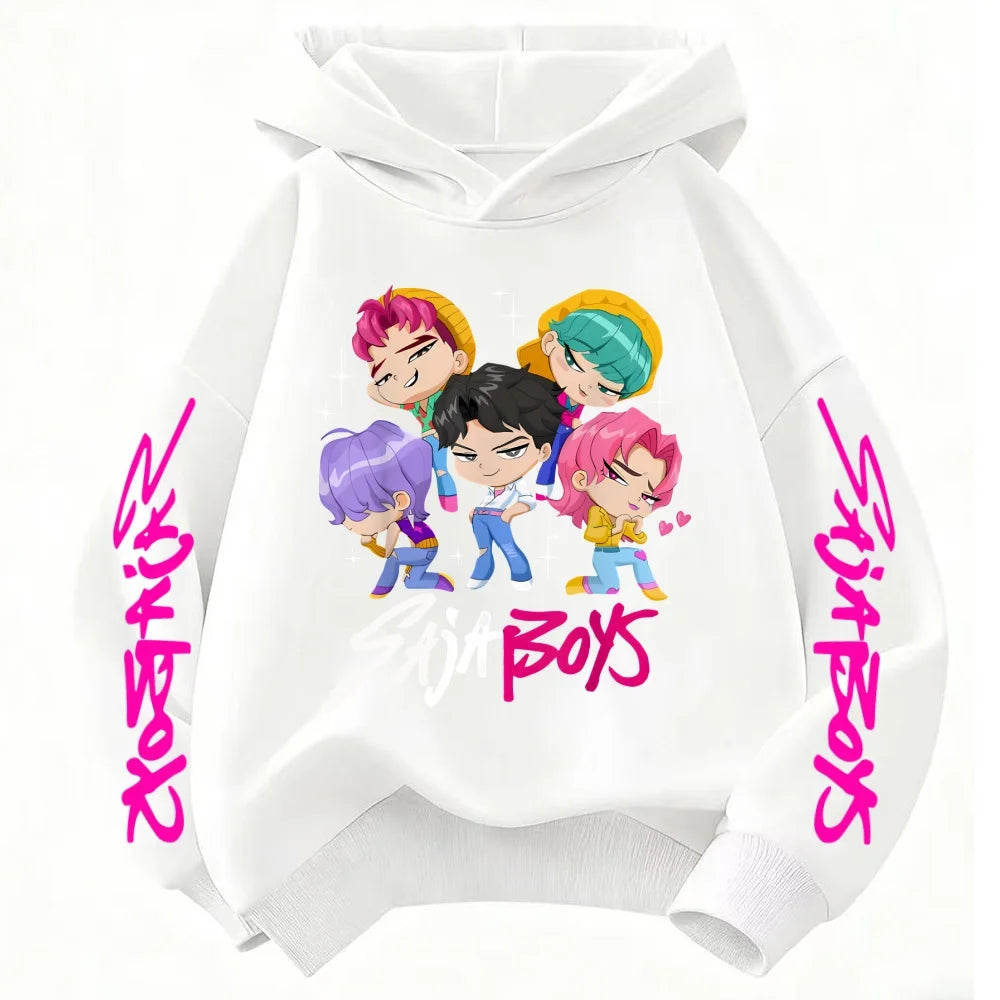 Gran Oferta 2026, Sudadera con Capucha KPop Devil Hunter para Niños y Niñas, Estampado Moderno, Deportiva, Cálida para Otoño/Invierno