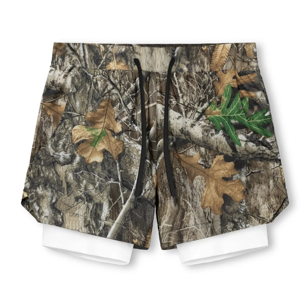 2025 nuevos pantalones cortos deportivos transpirables de doble capa gimnasios Fitness culturismo entrenamiento playa de secado rápido 2 en 1 pantalones cortos para correr para hombre