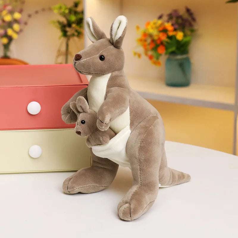 Juguete de peluche de canguro, madre de canguro con bebé, muñeca tranquilizadora bonita, muñeca bonita creativa para madre e hijo para enviar regalos de cumpleaños para niños