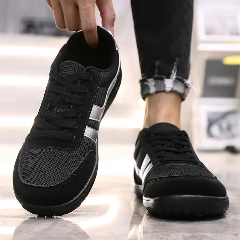 Tenis De Hombre con punta ancha, zapatos descalzos, minimalistas, transpirables, cómodos, para caminar al aire libre, deportivos, informales, azules, 2025