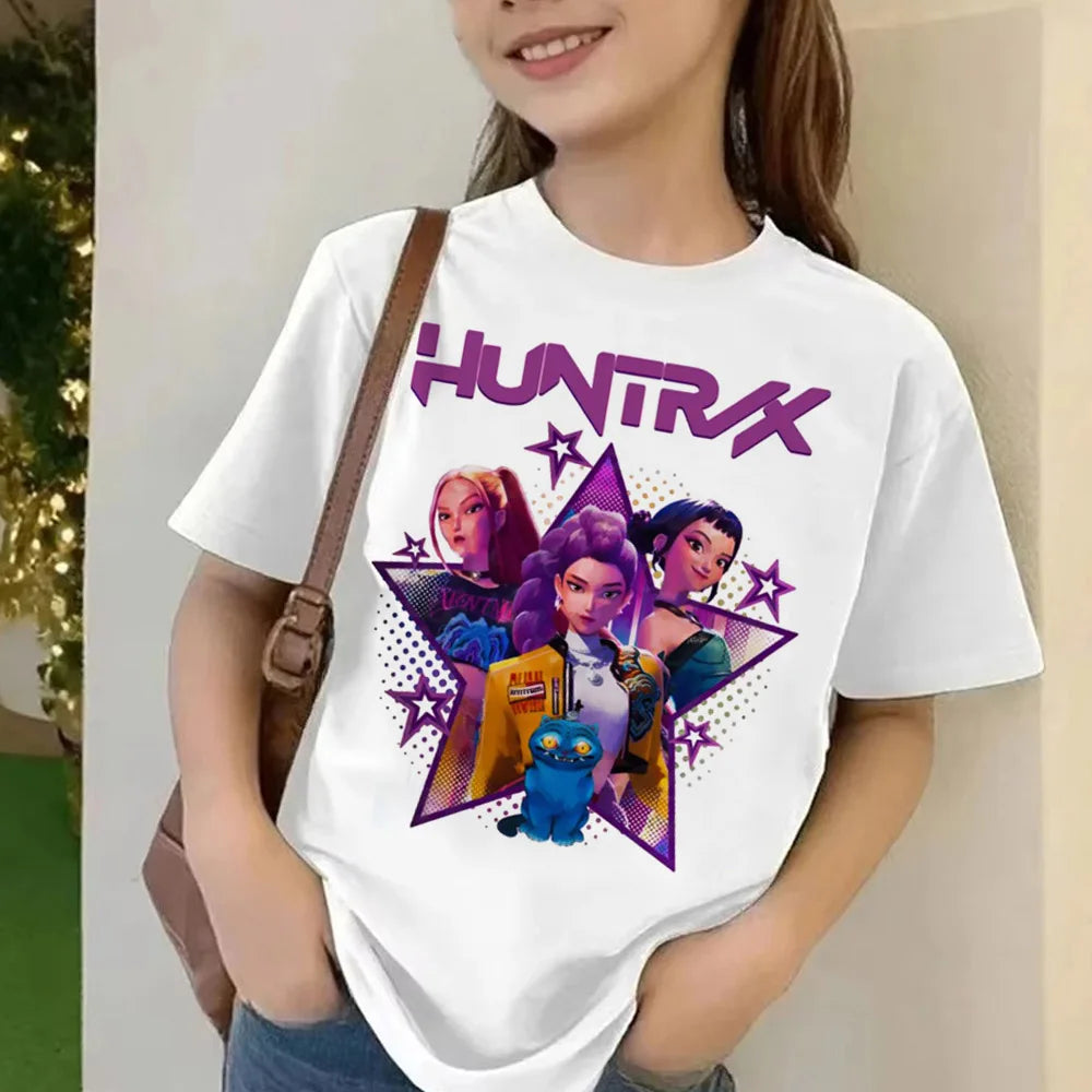 Camiseta Kpop Demon Hunters para niños, camiseta de manga corta para mujer, camiseta Saja para niños, camiseta Kpop Demon Hunters, ropa familiar para niños y niñas
