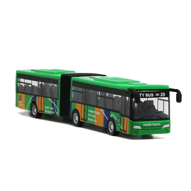 Modelo de autobús urbano de aleación 1:64, vehículos City Express Bus, autobuses dobles, vehículos fundidos a presión, juguetes, coche divertido extraíble, regalos para niños