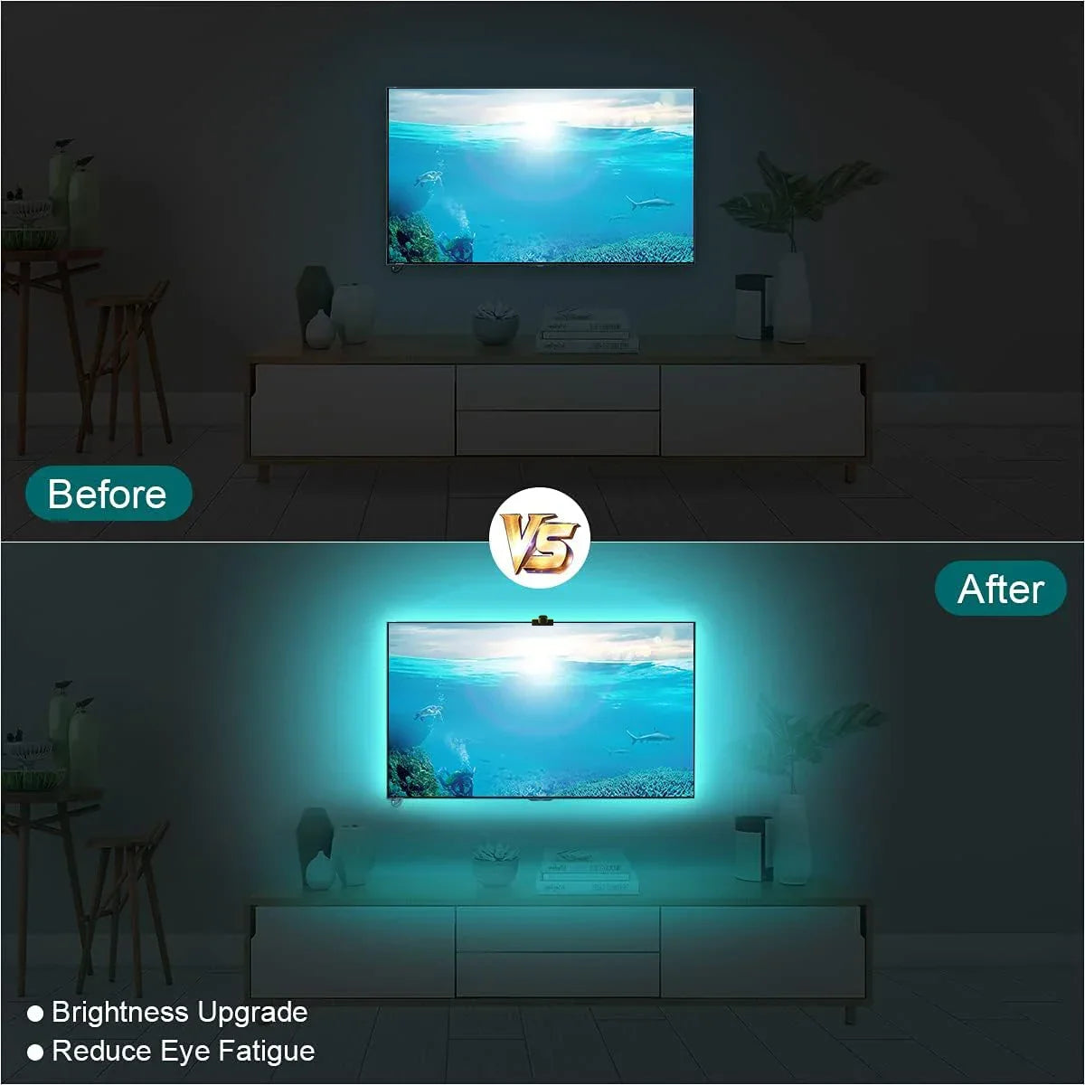 Retroiluminación de TV/PC con captación de Color RGB-IC tira de luces LED para pantallas de 55-75 pulgadas sincronización inteligente decoración de sala de juegos luces de ambiente