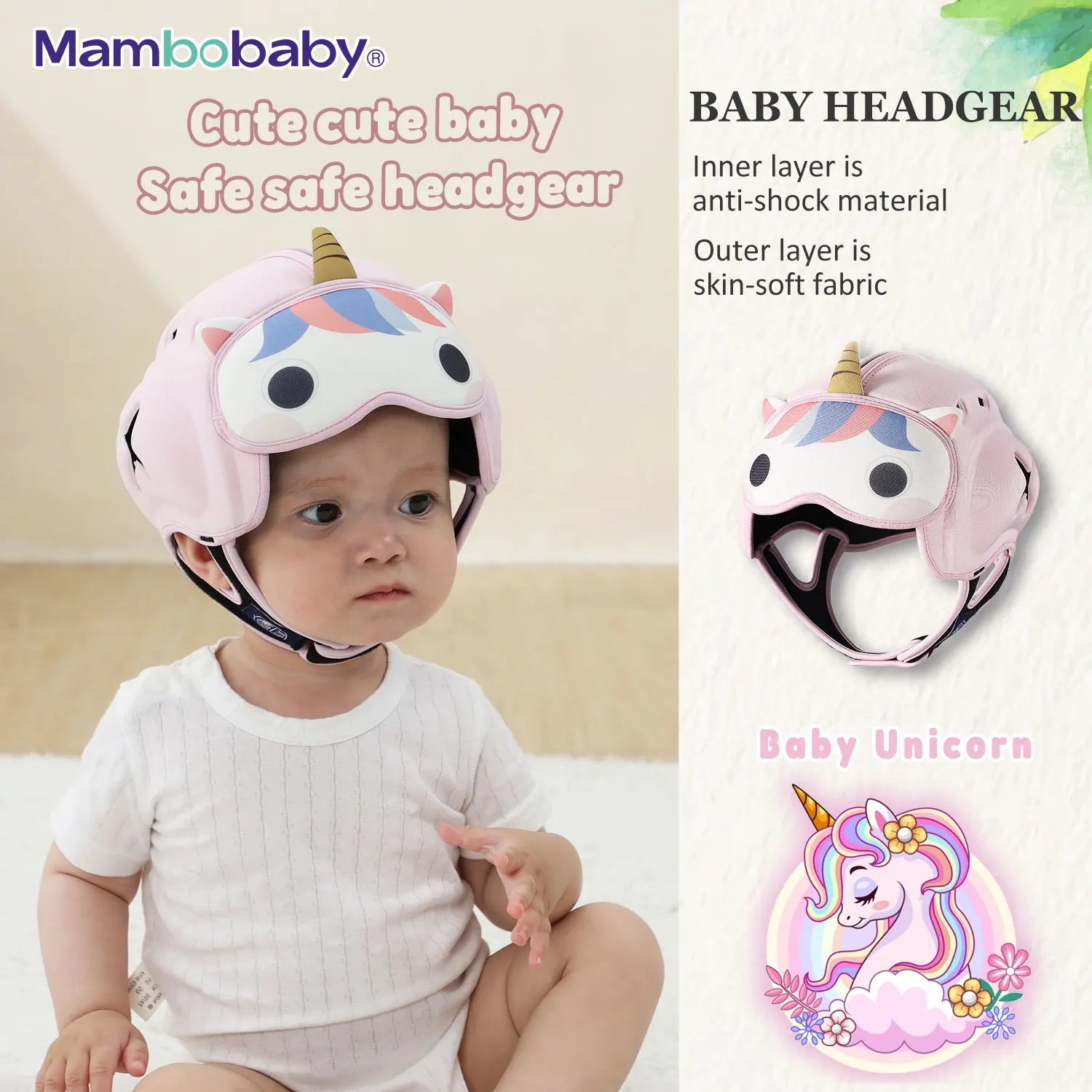 Mambobaby-casco antigolpes seguro para bebé, Protector de cabeza para niños pequeños, para aprender a gatear, caminar, evitar lesiones de golpes y caídas