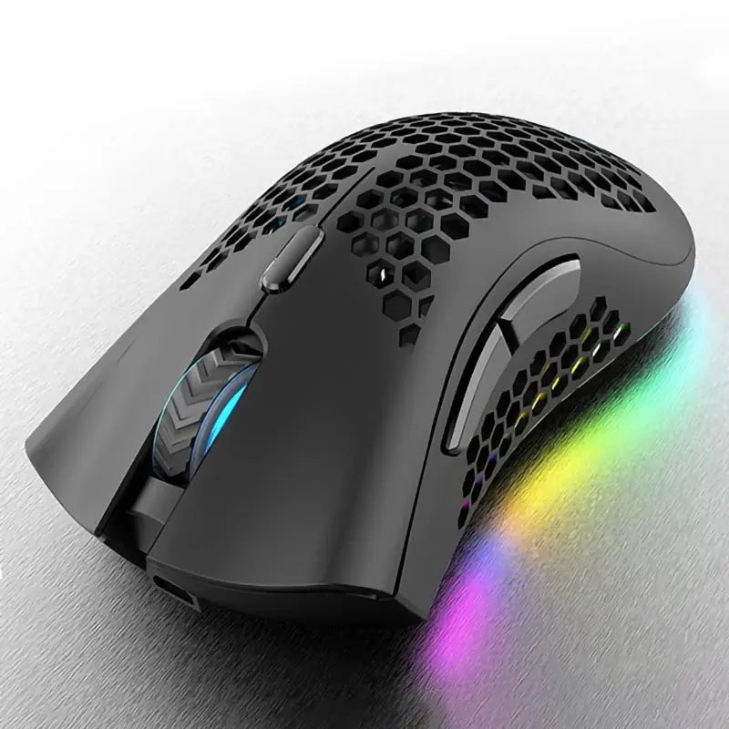 Ratón inalámbrico BM600 para juegos, periférico con luz RGB, recargable por USB, 2,4G, bonito