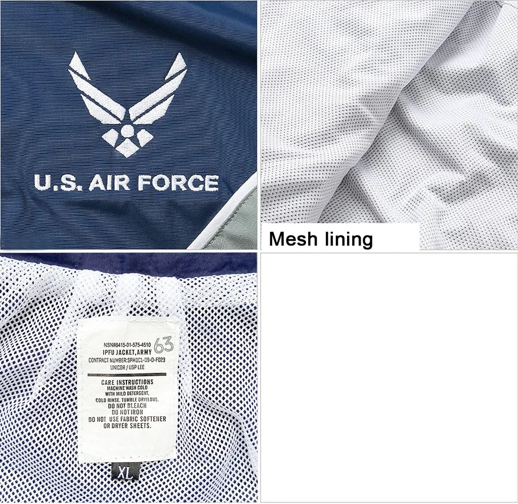 USAF-Chaqueta de Fitness para correr, uniforme de entrenamiento, impermeable, cortavientos, US Air Force, IPTU, PT