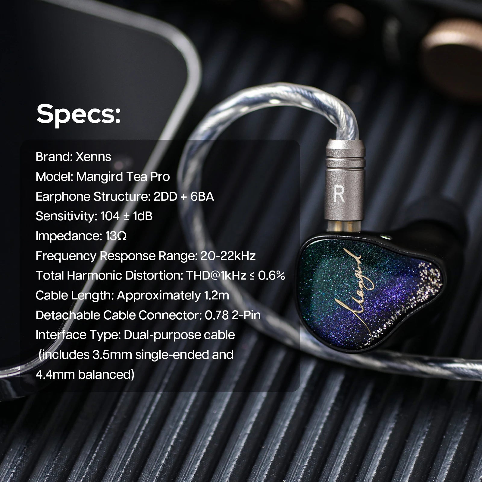 Preorden Xenns Mangird Tea Pro 2024 Auriculares híbridos de alta fidelidad IEM de mayor rendimiento actualizados 6BA + 2DD con cable personalizado Xenns