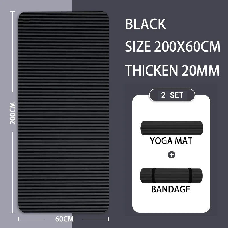 Estera de Yoga de 20MM protección del medio ambiente antideslizante deportes Fitness comodidad estera de Yoga de espuma deportes Yoga y Pilates estera de gimnasia