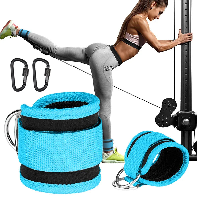Correas de tobillo ajustables para fitness con anillo en D, soporte para entrenamientos de fuerza de piernas en gimnasio, polea con hebilla, protector deportivo de seguridad para abductores.