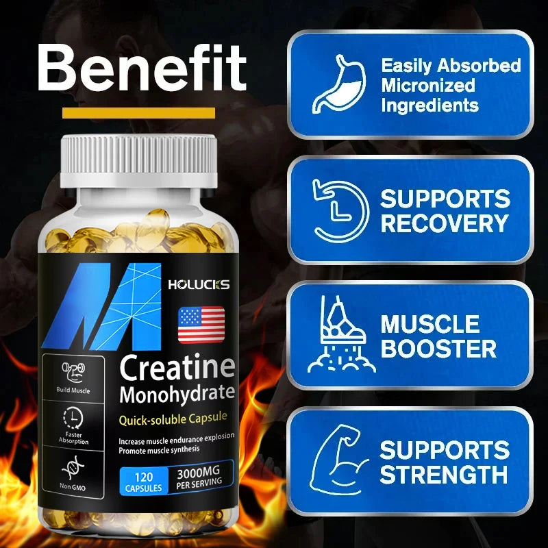 ¡Compre 2 y obtenga 2 gratis! Monohidrato de creatina Cápsulas de 3000 mg, apoya los músculos magros y el rendimiento, la pérdida de grasa y la aptitud total, vegano