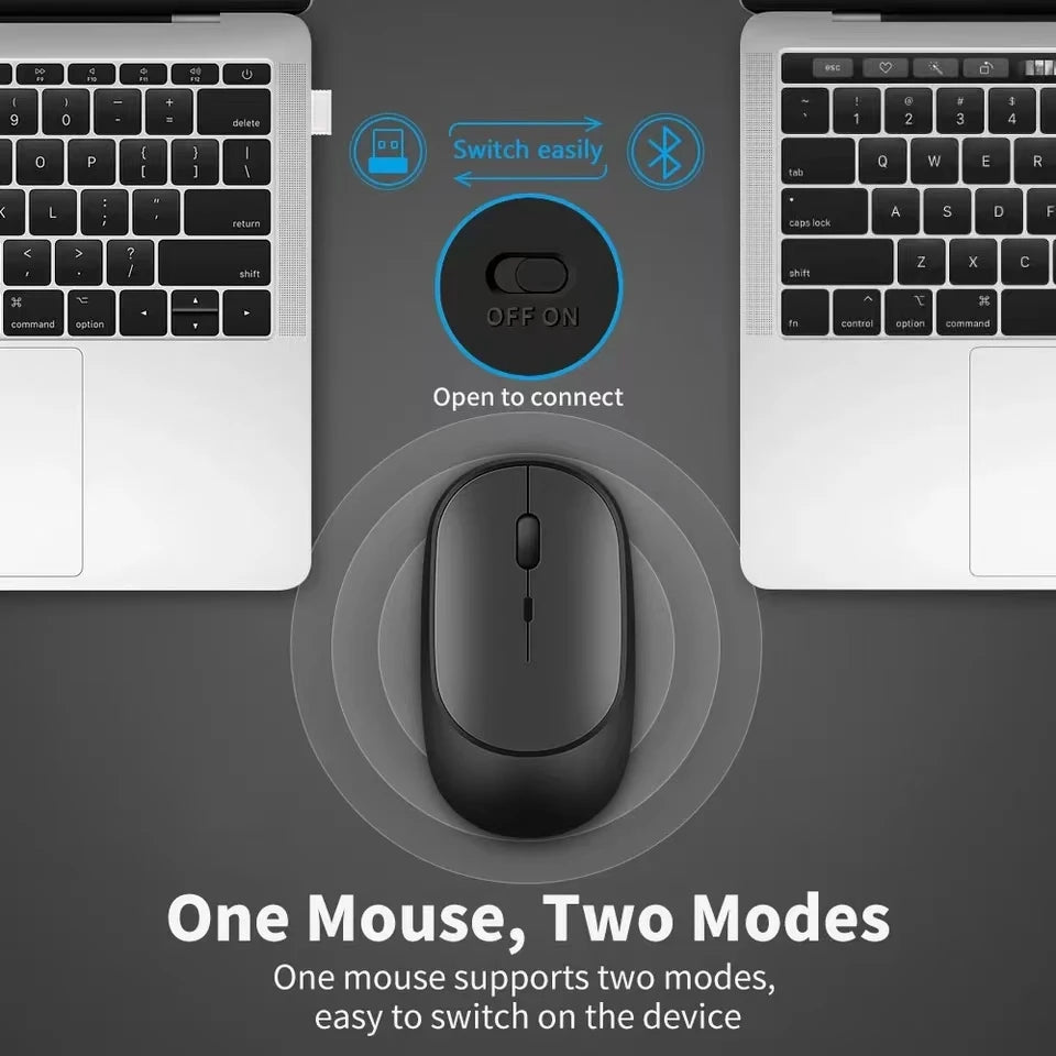 Ratón inalámbrico recargable para jugadores, modos duales, compatible con Bluetooth, 2,4G, para ordenador portátil, tableta, PC, Macbook