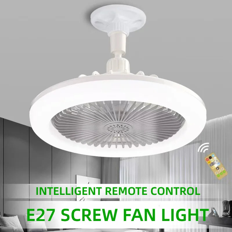 Miflame-ventilador de techo giratorio 3 en 1, lámpara de iluminación con Control remoto, convertidor E27, Base de iluminación, dormitorio y sala de estar