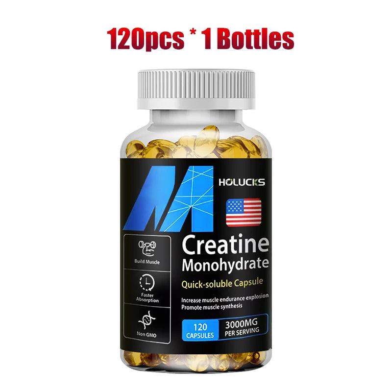 ¡Compre 2 y obtenga 2 gratis! Monohidrato de creatina Cápsulas de 3000 mg, apoya los músculos magros y el rendimiento, la pérdida de grasa y la aptitud total, vegano