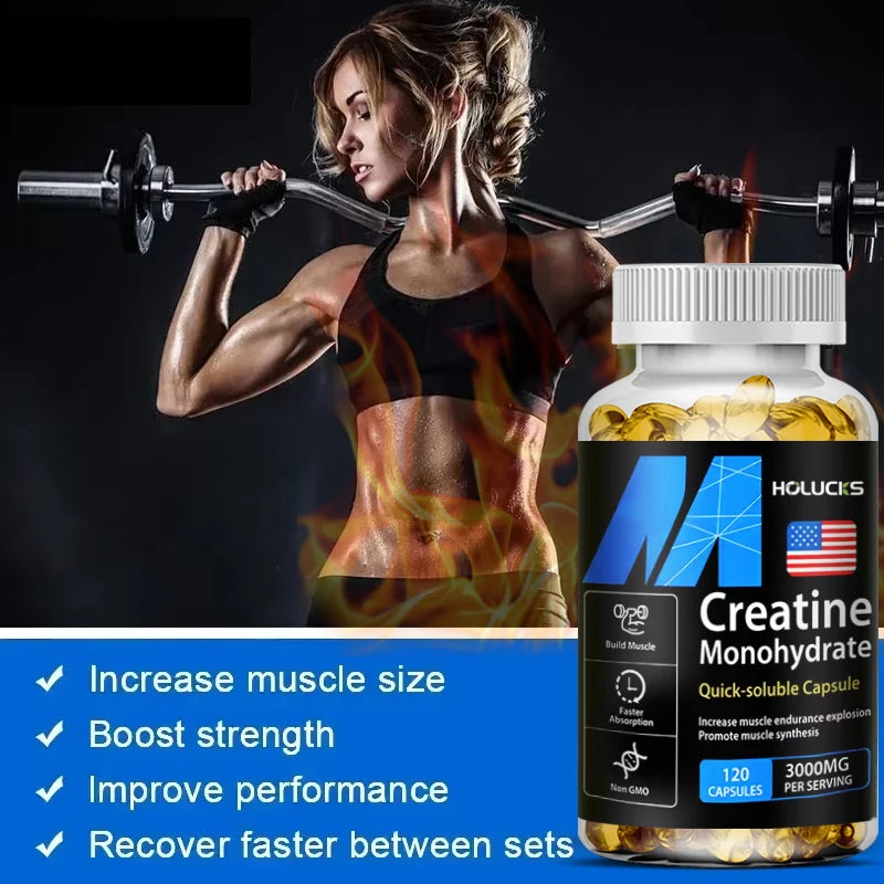 ¡Compre 2 y obtenga 2 gratis! Monohidrato de creatina Cápsulas de 3000 mg, apoya los músculos magros y el rendimiento, la pérdida de grasa y la aptitud total, vegano