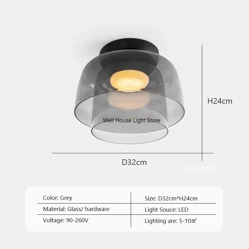 Lámpara de techo de cristal de niveles, lámpara de techo de cristal de lujo nórdica para restaurante, dormitorio, sala de estar, lámpara de techo led colorida