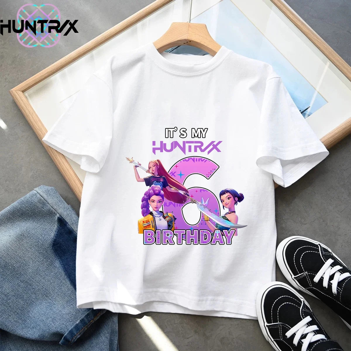 Camiseta Kpop Demon Hunters Number, Tops Kawaii Rumy para cumpleaños, ropa de fiesta para niñas, camiseta de verano de manga corta de algodón, ropa para niños, Boutique