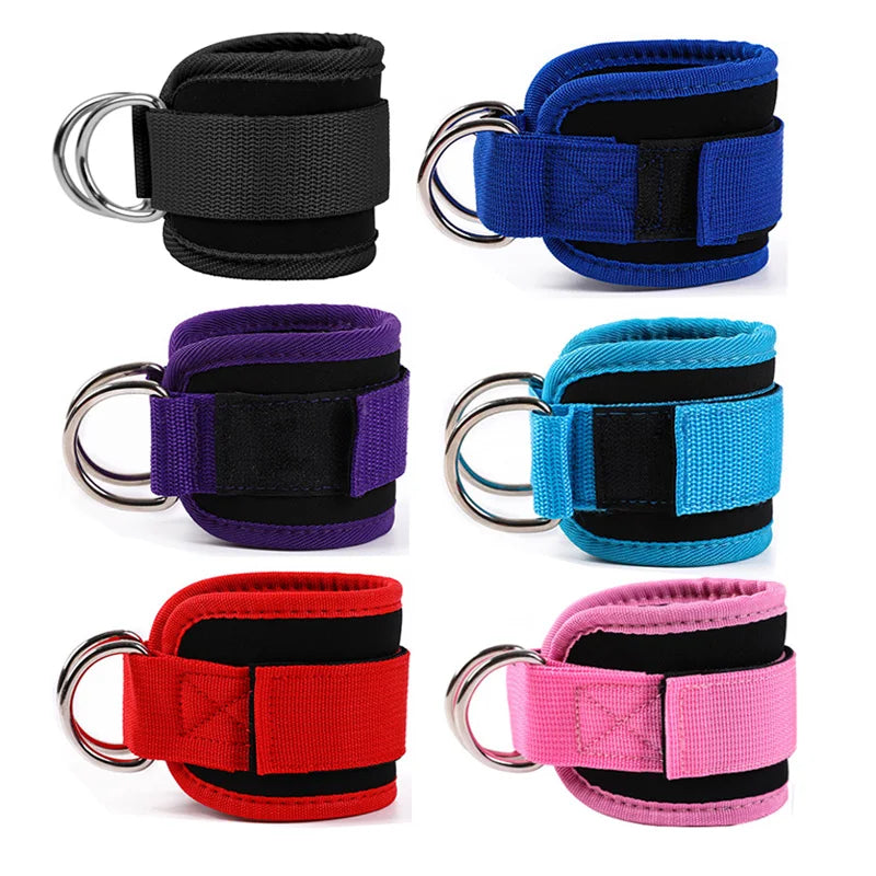 Correas de tobillo ajustables para fitness con anillo en D, soporte para entrenamientos de fuerza de piernas en gimnasio, polea con hebilla, protector deportivo de seguridad para abductores.