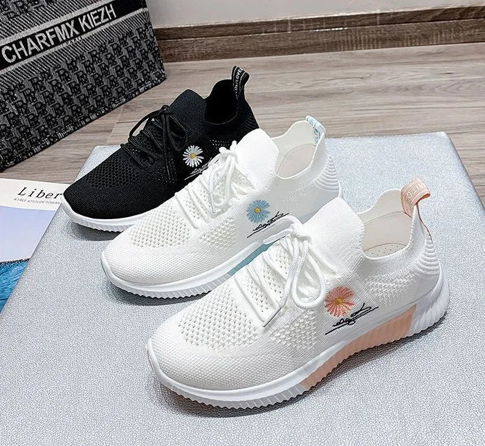 Zapatos deportivos para mujer, zapatillas deportivas informales, cómodas y elegantes, planas, bajas, bonitas, blancas, moda de éxito, tenis para mujer, verano 2025