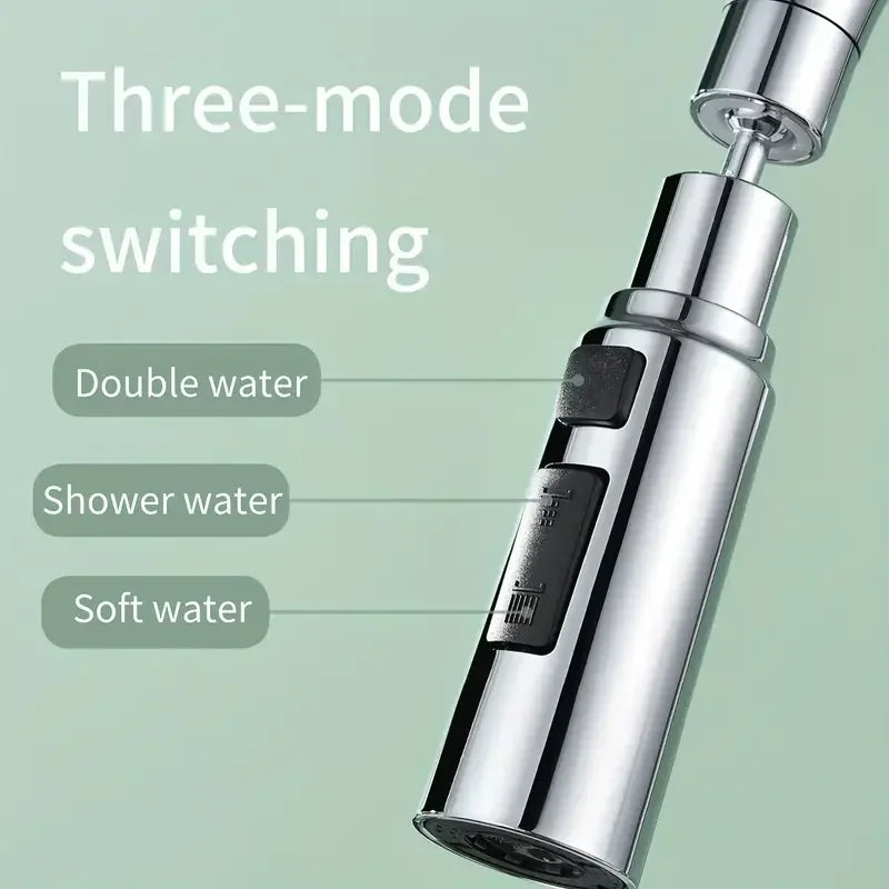 Cabezal de Grifo de Cocina Premium con 3 Modos, Antisalpicaduras, de Aleación Metálica, Ahorrador de Agua, Filtro de Ducha Ajustable para Fregadero Universal