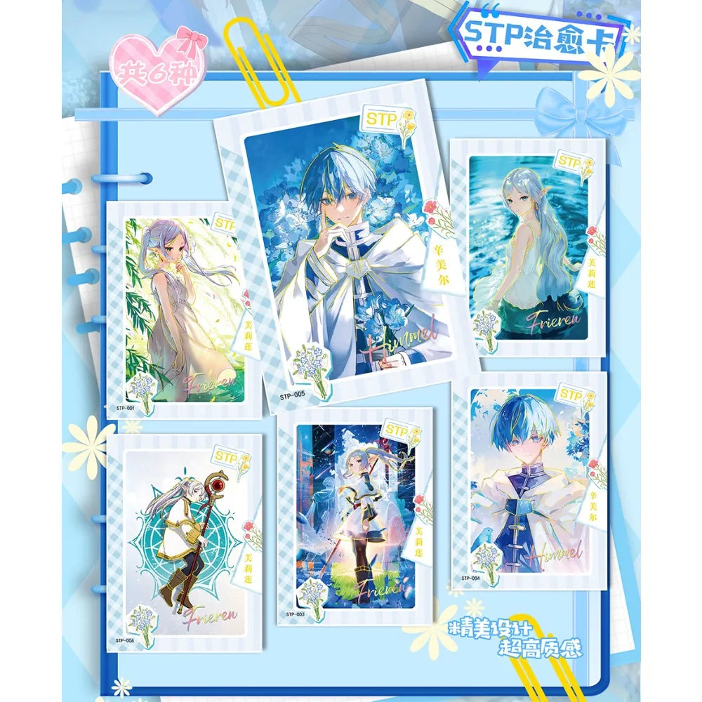 Frieren: Tarjeta de colección de Anime Beyond Journey's End, hermosa y exquisita tarjetas de personajes de raíz de billete láser, juguetes de mesa familiares