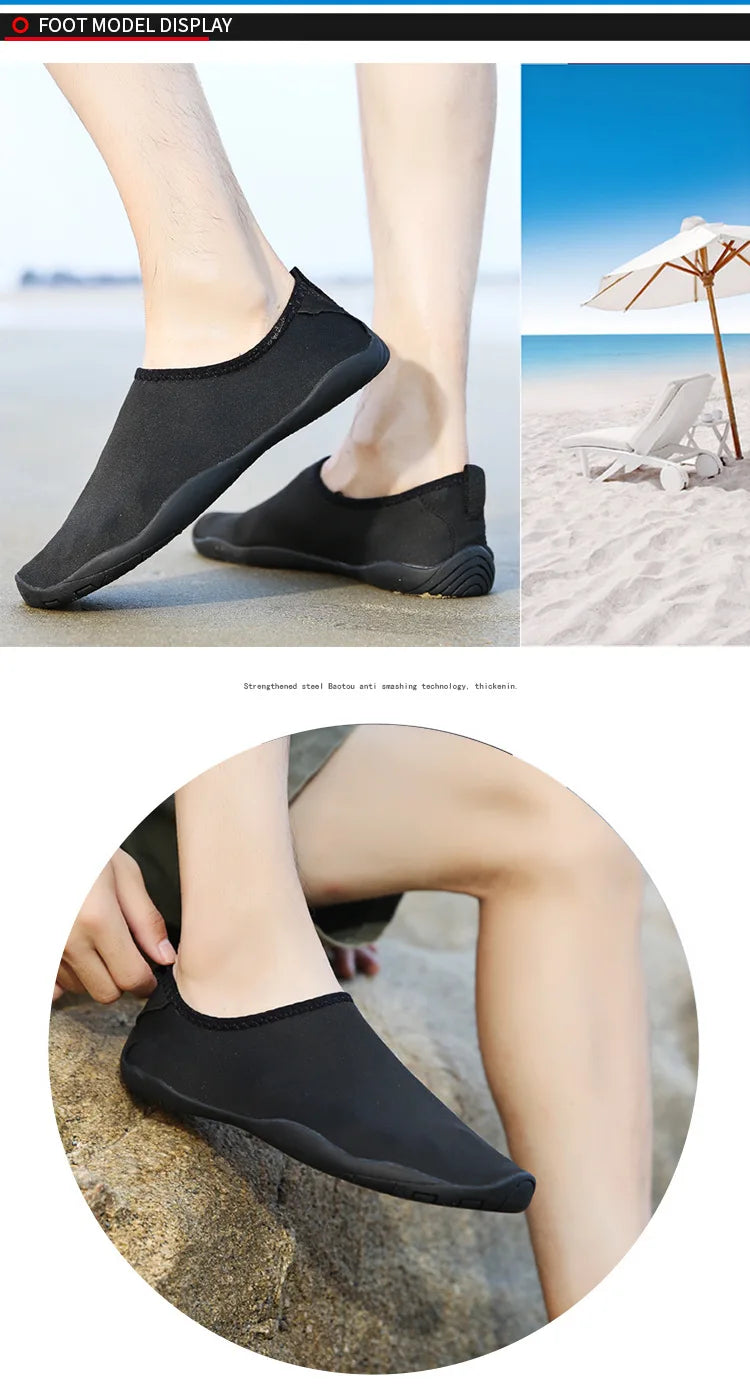 Zapatos acuáticos Unisex para parejas, zapatos de natación antideslizantes de suela blanda acolchados para exteriores, zapatos de playa de secado rápido para esnórquel, zapatos de Fitness