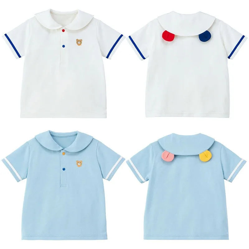 Camisas de manga corta para niños, Polo debajo de camisetas para niños, blusas para niñas, ropa para niñas, camisetas para bebés, camisetas bonitas para niños con gráfico