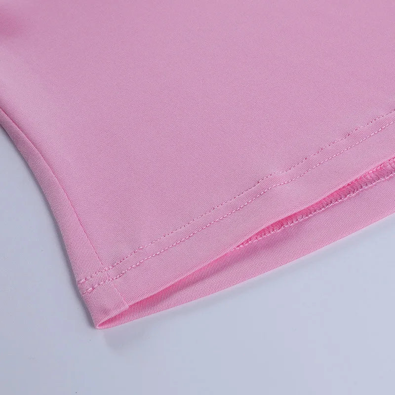 Camiseta sin mangas con cuello en V para mujer, Top Sexy con espalda descubierta, rosa, corsé