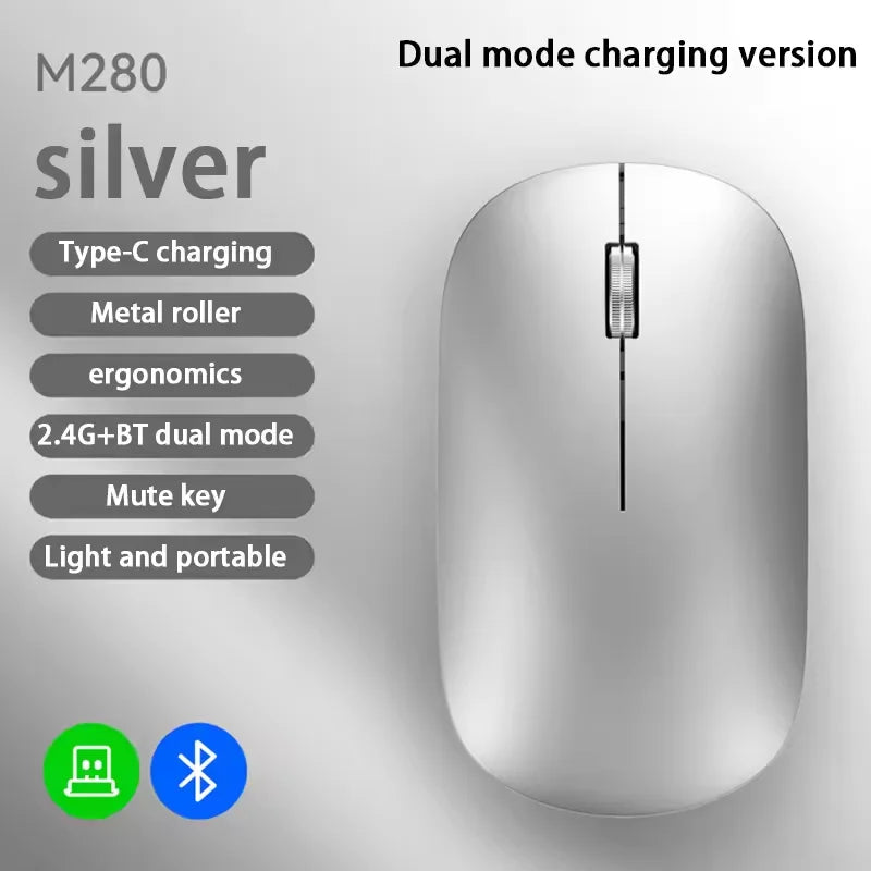 Nuevo Ratón Inalámbrico con Carga Tipo-C, Clic Silencioso, Portátil, Ergonómico, Universal para Oficina, Ligero, para Juegos, Sin Ruido, 2026